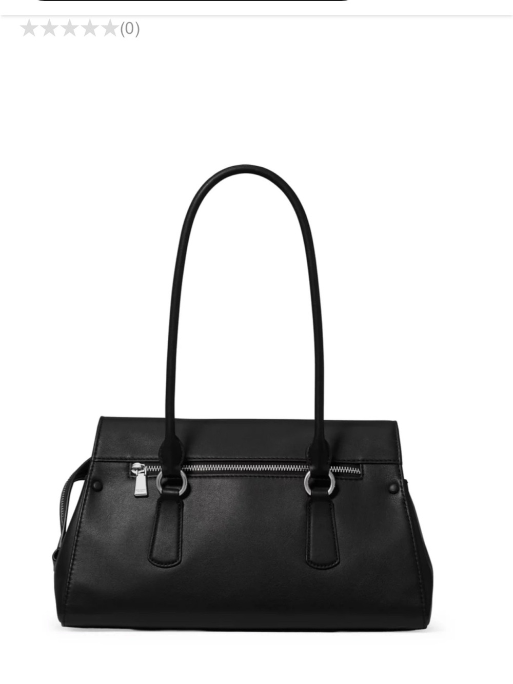 kate spade Black Leather Shoulder Bag with Zip Detail - Picture 2 of 9